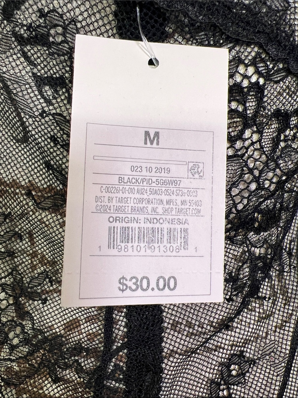 Auden Black Sheer Lace Chemise with Script Overlay - Picture 4 of 6